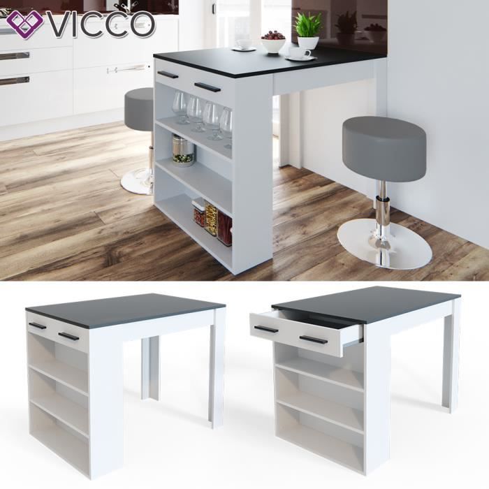 Table de bar Vicco Repose, table mange-debout, table lounge, table, table  de cuisine, étagère - Cdiscount Maison