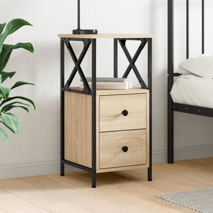 vidaXL Table de chevet chêne sonoma 34x355x70 cm bois dingénierie 825945