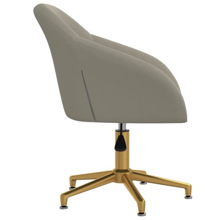 Chaise Bureau Pivotante,hauteur Réglable,en Velours,gris Foncé - Chaise de bureau