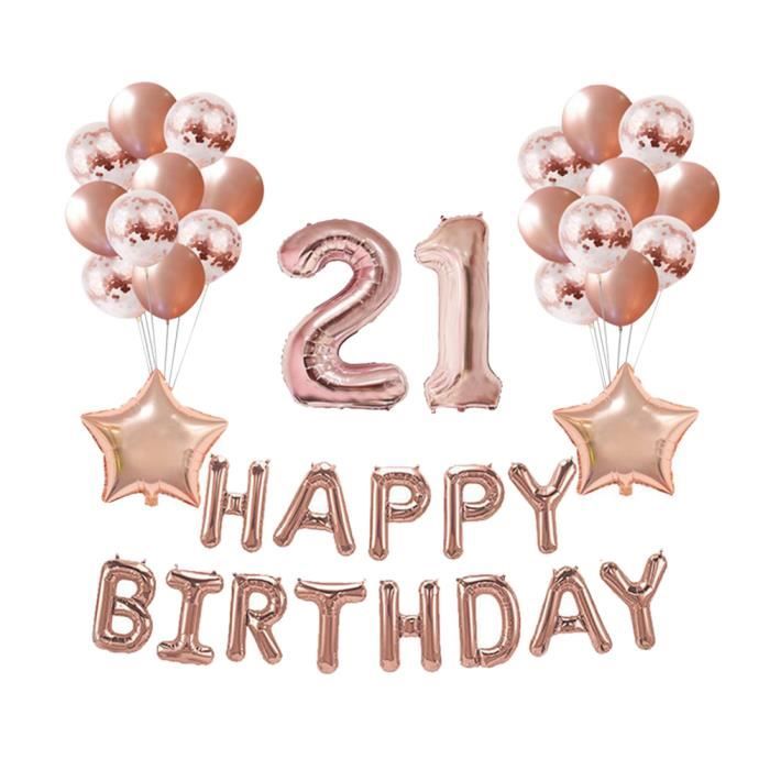 37 Pcs 21 Ans Joyeux Anniversaire Ballons Naturel Rose Or Decoratif Party Favors En Latex Ballon Decoratif Pompe Pour Ballon Cdiscount Maison