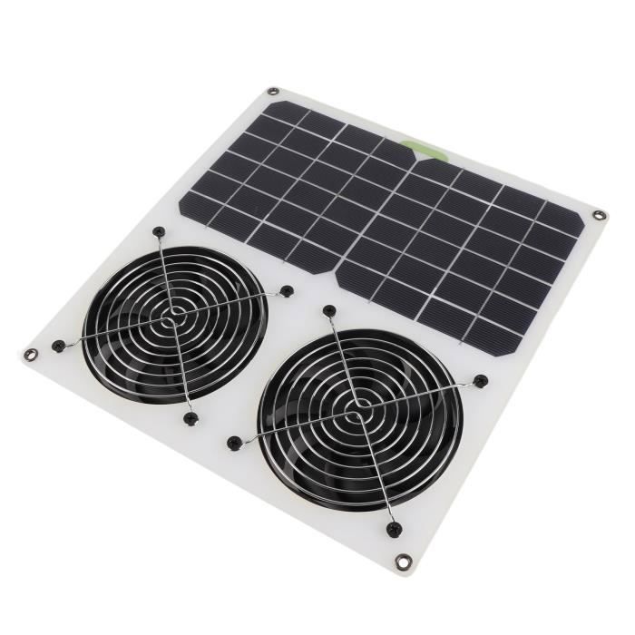 Ventilateur Solaire - VVIKIZY - Double Ventilateur 100W - Imperméable - Sécurisé - Efficace - Vvikizy