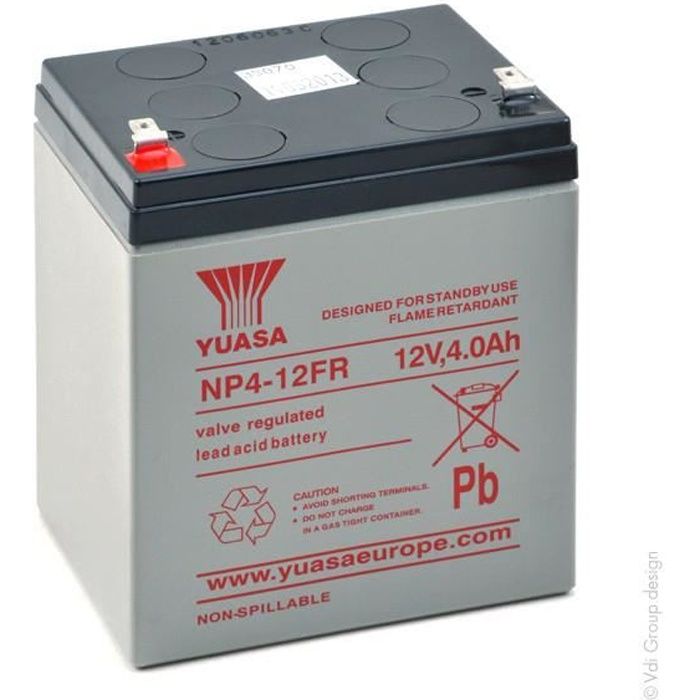 Batterie plomb AGM NP4-12 FR 12V 4Ah YUASA - Batterie(s