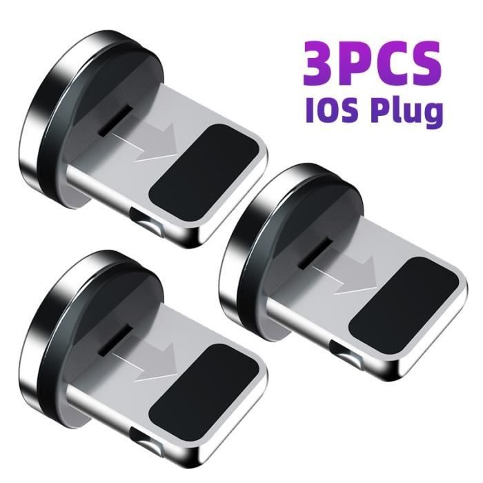 Lot 3 Adaptateurs Magnétiques Micro USB 9 Broches - Charge Rapide Anti-Poussière