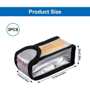 Sac De Rangement Sécurisé Pour Batterie LiPo INJORA - 260x130x150 Mm, Résistant à La Chaleur, Fermeture Velcro