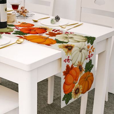 Décorations D'automne - Chemin De Table Citrouille - 33 X 228