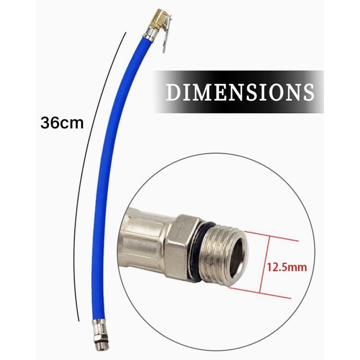 Unique Bargains Adaptateur de Tuyau de Gonfleur de Pneu Flexible 6,3 Pieds Taille Filetage M6 avec Tuyau Sans Valve de Dégagement d'Air