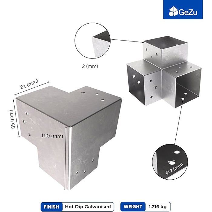 Connecteur d'Angle Pergola 121x121 Galvanisé à Chaud Support d'Angle 3 Voies Pour Tonnelle & Pergola en Bois GeZu Impex | Leroy Merlin Connecteur d'Angle Pergola 121x121 Galvanisé à Chaud Support d'Angle 3 Voies Pour Tonnelle & Pergola en Bois GeZu Impex | Leroy Merlin