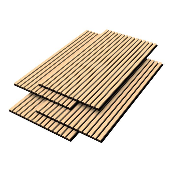 Stegu PROLINE lamelles acoustiques Esotica – 120x60 cm, 4 pièces – certification FSC® – panneaux muraux absorbants le son – acoustique de haute qualité et décoration murale élégante