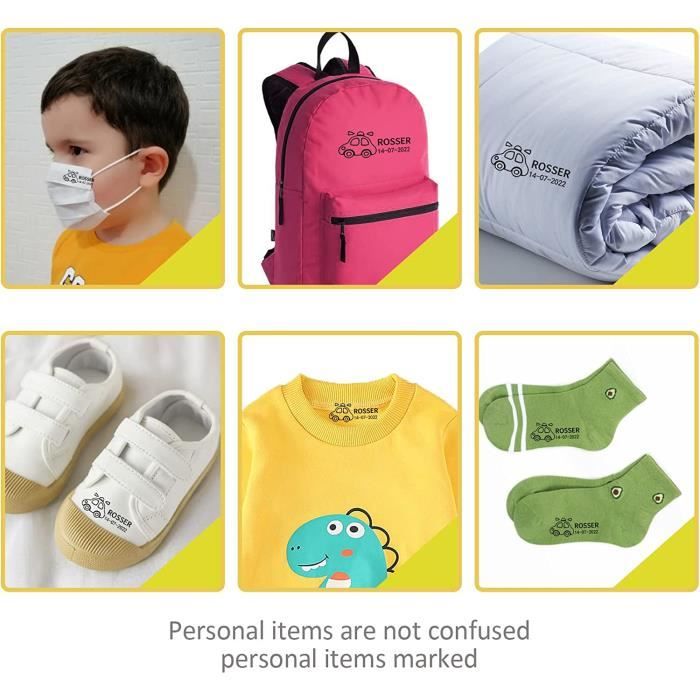 Tampon Encreur Textile,Tampon Vetement Enfant,Tampon Textile,Tampon Prenom  Vetement,Tampon Encreur Personnalisable Vetement,Tampon Vetement Enfant