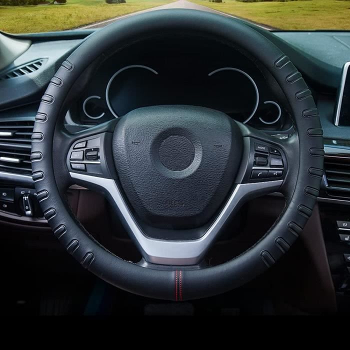 Housse de volant de voiture en cuir, couvre-volant universel antidérapant,  accessoires d'intérieur, style de voiture de Sport, 37CM – 38CM - AliExpress