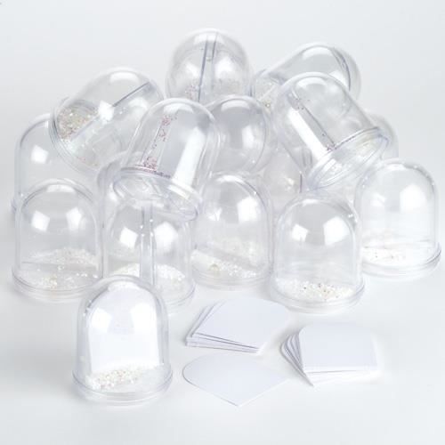 Lot De 4 Boules à Neige à Décorer – Thème Fée Hiver – 5 Cm De Haut – Avec Paillettes Et Cartes Pré-imprimées – Loisir Créatif Pour Enfants