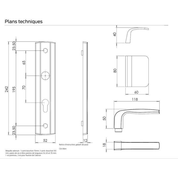 Jeu De Poignées Blindées Bricard 9920071 – Sécurité Renforcée Pour Porte D’entrée, Finition Robuste