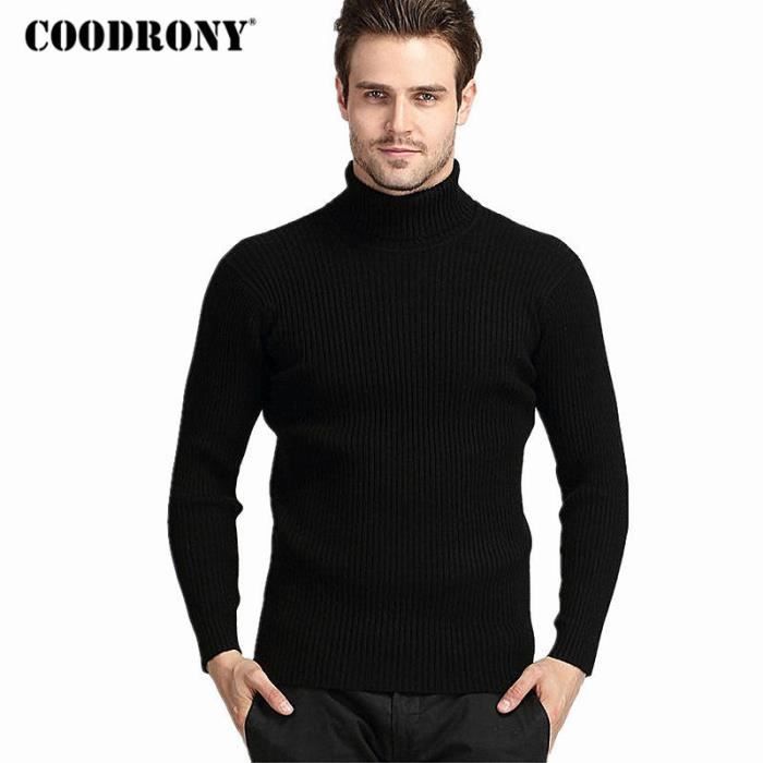 Pull en laine col roul pour homme tricot v tement classique