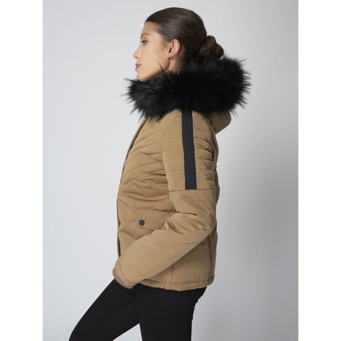 PROJECT X PARIS Parka courte matelass e capuche Femme Beige