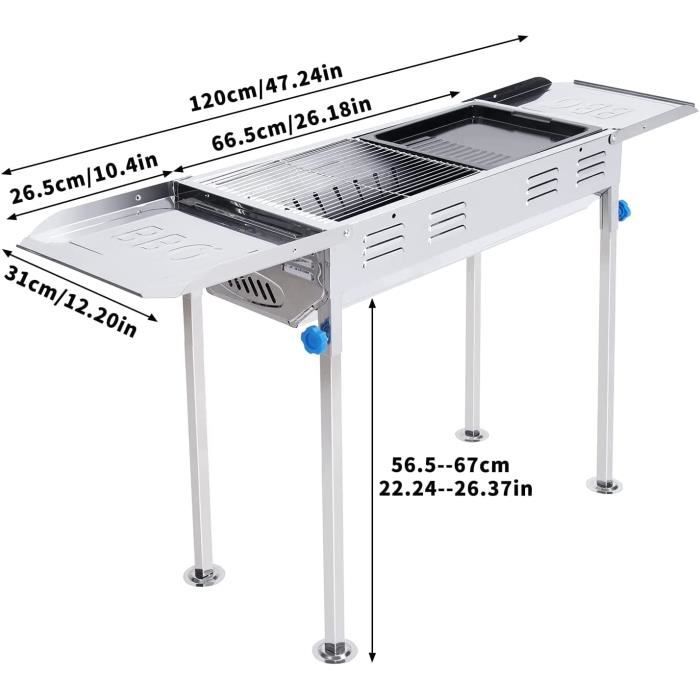 Bigzzia Brasero Exterieur pour Jardiarbecue charbon de bois Pliable BBQ