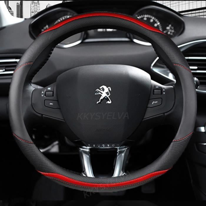 Housse de volant de voiture de Sport en cuir et Fiber de carbone,  accessoires automobiles antidérapants pour Peugeot 206 207 307 - AliExpress