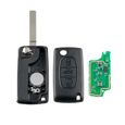 Taille -La lame HU83 clé télécommande intelligente à , pour Peugeot 207 307 407 208 308 408 607, entrée sans clé FSK ou ASK, CE053-2