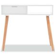 Table Console-Table d'entrée-Table de Salon Bois de pin massif 80 x 30 x 72 cm Blanc-2