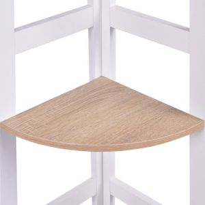 Étagère échelle Furologee 4 Niveaux Avec Tiroir - 119x41,5x29cm - Finition Chêne Noir - Pour Salon, Bureau, Chambre - Pieds Réglables