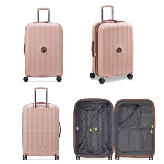 Valise Rigide DELSEY PARIS Hardside - 68 L, Dimensions 65x45x27 Cm, Rose, ABS/polycarbonate, Légère (3.6 Kg)