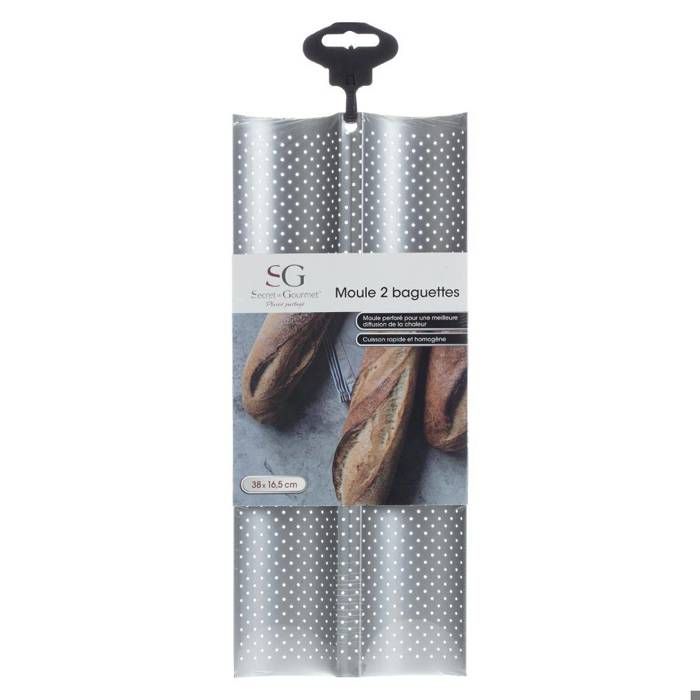Moule à Baguettes Anti-adhésif - 19x7x2,5 Cm - Acier Carbone - Pour Petits Pains, Hot-dogs, Brioches