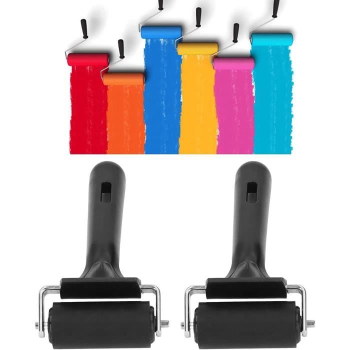 3 Pièces Brosse à Rouleau Dessin Rouleau Brayer Rouleaux De Peinture Rouleaux D'estampage Mini