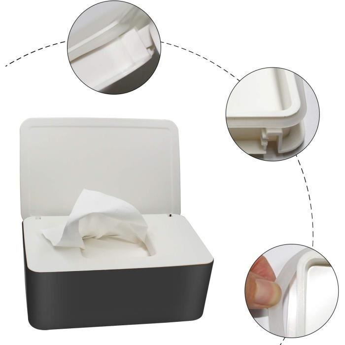Boîte De Rangement Pour Lingettes Humides Avec Couvercle - Anti-Poussière, Prélèvement à Une Main