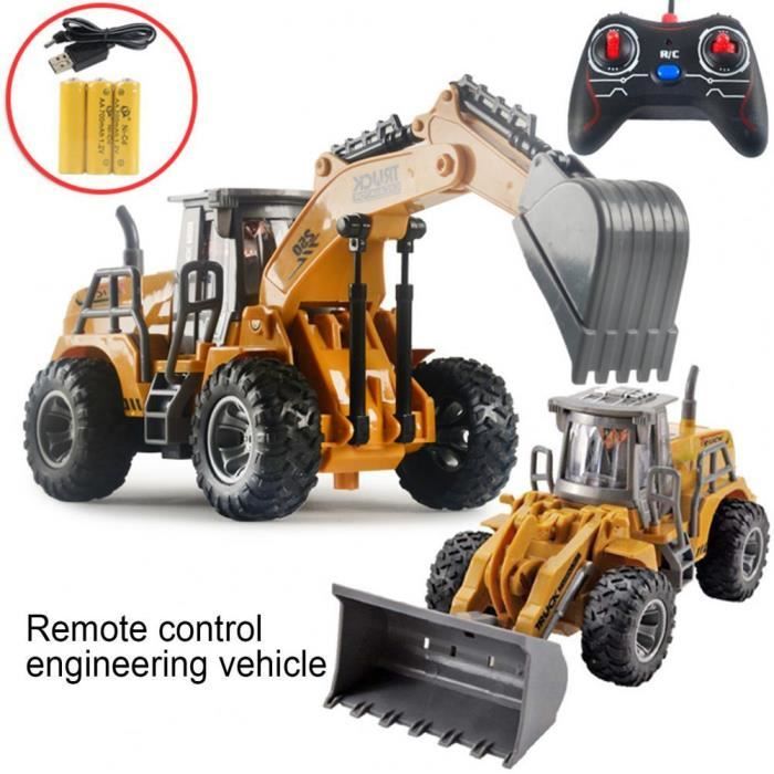 Jouet Enfant 3 Ans OpenRC Tracteur Pelleteuse Télécommandée - Mini Tractopelle Enfant Radiocommandée Avec Effet Lumière, Jouet Engin De Chantier Électrique