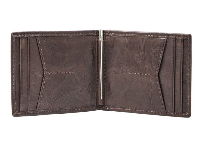 Pince à Billets En Similicuir Pour Homme – Design Pliable, Plusieurs Emplacements Cartes, Clip Métal, Couleur Marron