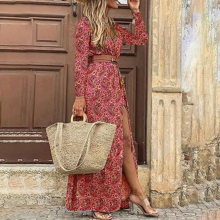 Robe fleuri manche longue hotsell