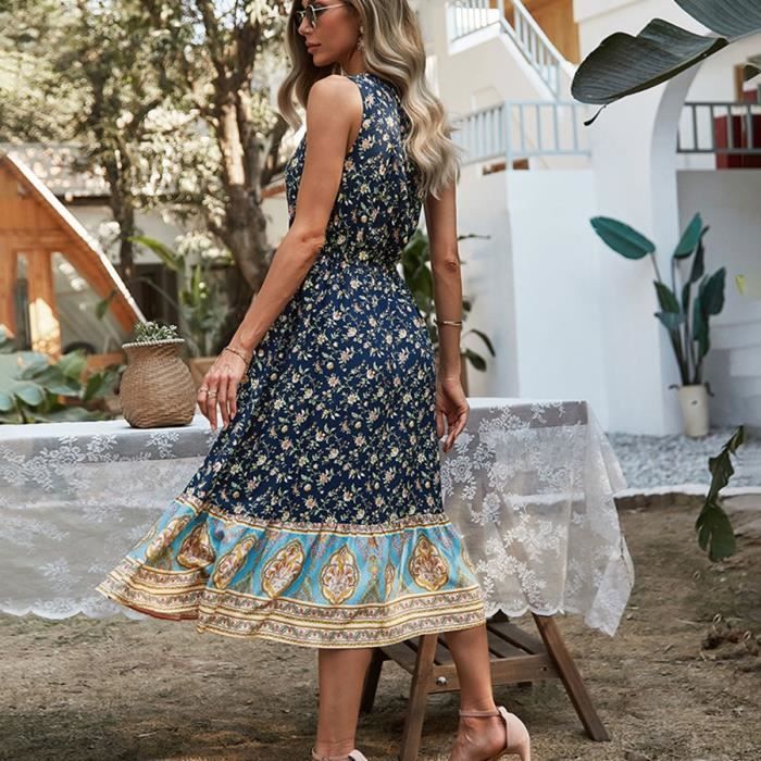 Robe D t Femme Robe bretelles avec bouton et ceinture r glable