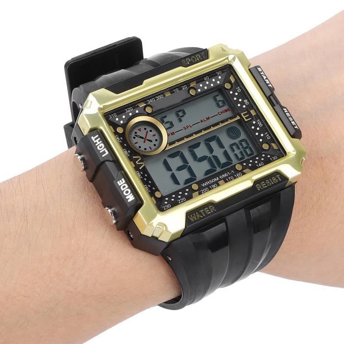 Montre Électronique Enfant Sport Multifonction 12/24H Étanche 50M Bracelet PU