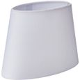 Abat-jour - Ovale - Blanc - Pour lampe - Base 20,5 cm - Culot E14 - Salon - Chambre-3