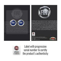 Autocollant 3D Logo Fiat Officiel - Diamètre 75 Mm, Bleu, Résine Polyuréthane, Authentique