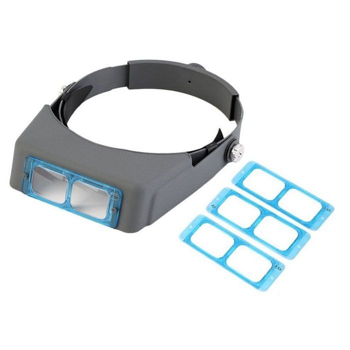 Loupe de bandeau, loupe de bijoux professionnelle à double lentille, loupe binoculaire en verre opitcal avec grossissement de lentille-1,5X 2X 2,5X