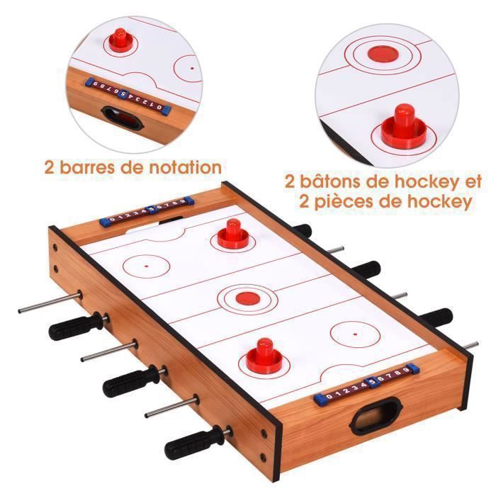 ColorBaby CB Games – Plateau 2 En 1 Baby-foot Et Air Hockey, Design Néon, Souffleur, 18 Joueurs, 2 Ballons, 2 Raquettes, 5 Ans+
