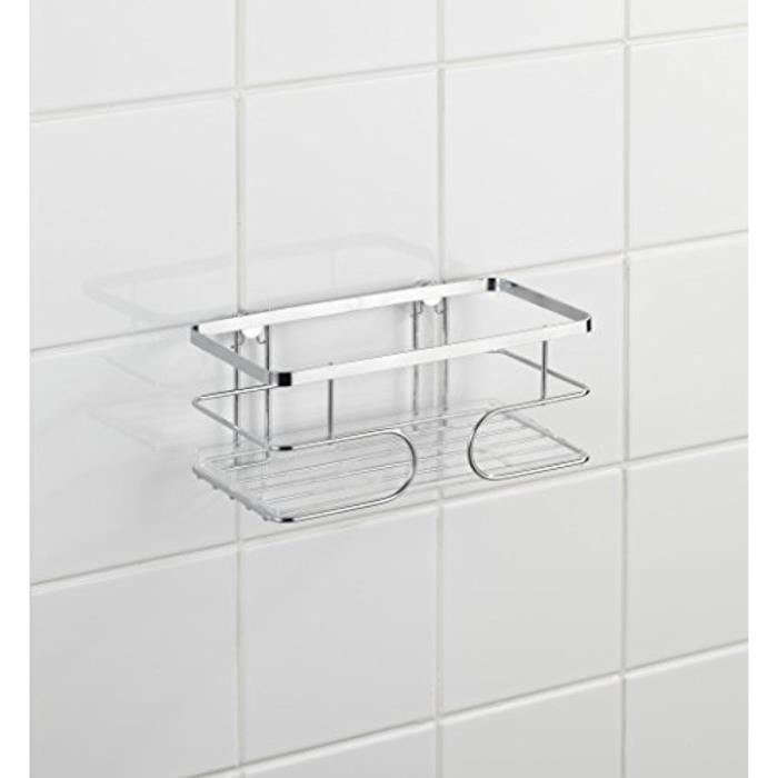 WENKO Etagère salle de bains à suspendre - 3 étagères amovibles, 2 crochets, Acier, 29 x 51 x 27 cm, Chromé