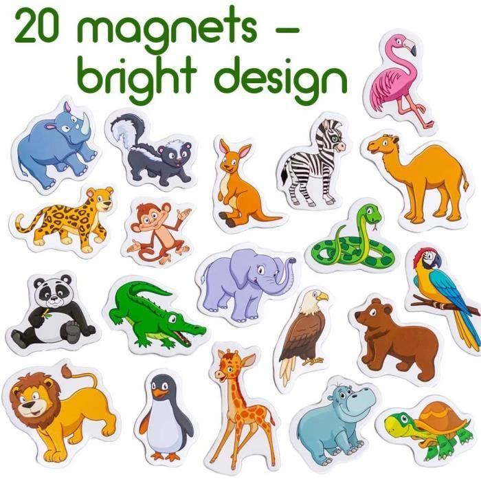 Magnet frigo enfant MAGDUM ZOO Animaux magnetiques - 20 Magnet enfant -  Frigo jouet - Frigo enfant - Frigo enfant jouet - Aimant,40 - Cdiscount  Maison