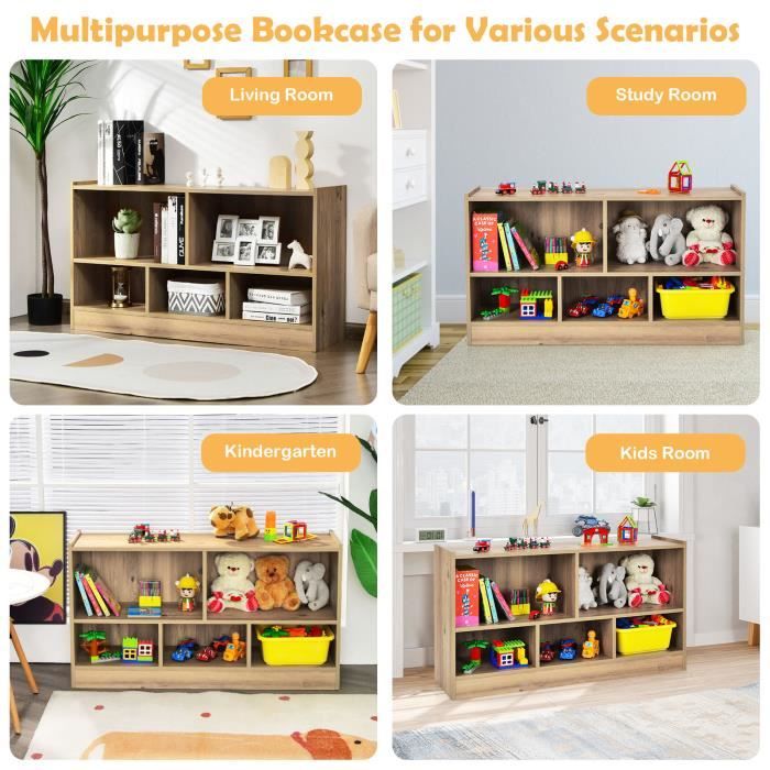 Bibliothèque Enfant DUKZURA 3 Étagères - Rangement Jouets Et Livres, Bois Robuste, Couleurs Vives - 2
