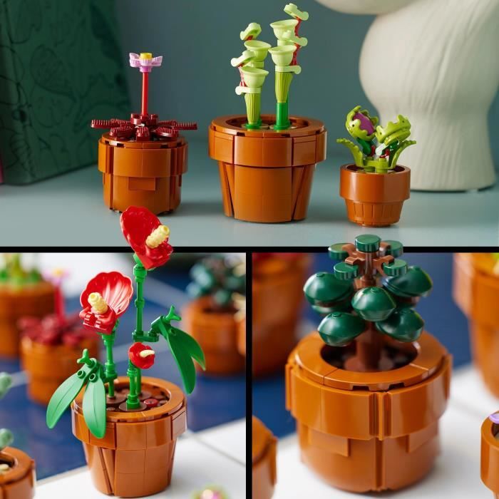 Lot de 22 mini-plantes miniatures en résine pour décoration de maison Lot de 22 mini-plantes miniatures en résine pour décoration de maison