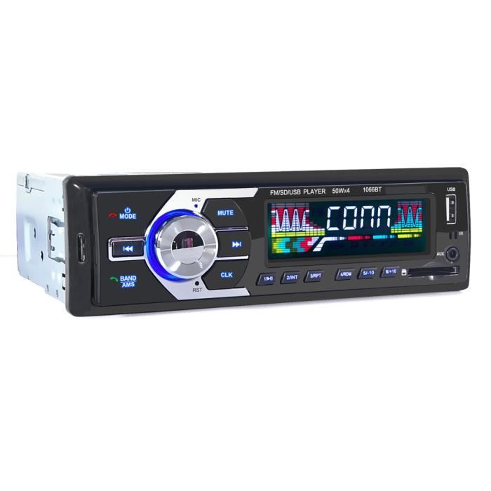 LETOUCH Autoradio Voiture Stéréo Mains Libres Bluetooth pour voiture Radio  FM Lecteur MP3 Lecteur USB / SD / AUX avec télécommande