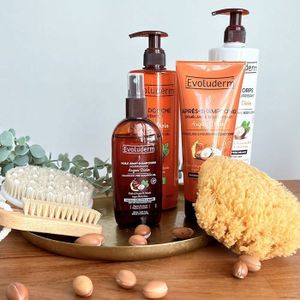 Trio De Soins Evoluderm Carotte & Vitamine C - Lait, Crème Et Huile Booster Hydratants Et Clarifiants, Made In France