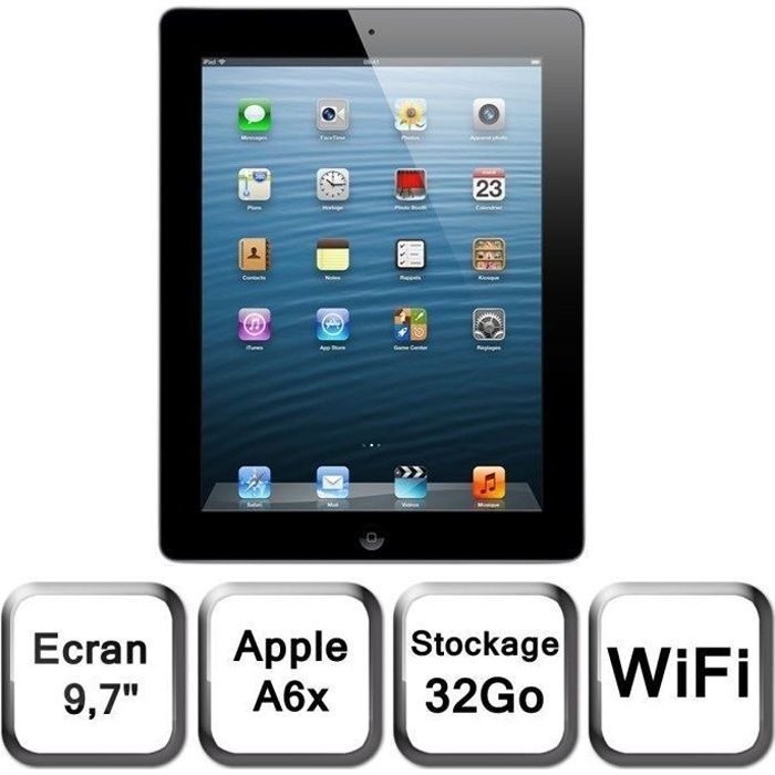 Apple iPad avec écran Retina Wi-Fi 32 Go noir