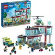 LEGO 60330 City L’Hôpital, Jouet Camion d’Ambulance et Hélicoptère avec 12 Minifigurines, Plaques de Route, Enfants Dès 7 Ans-0