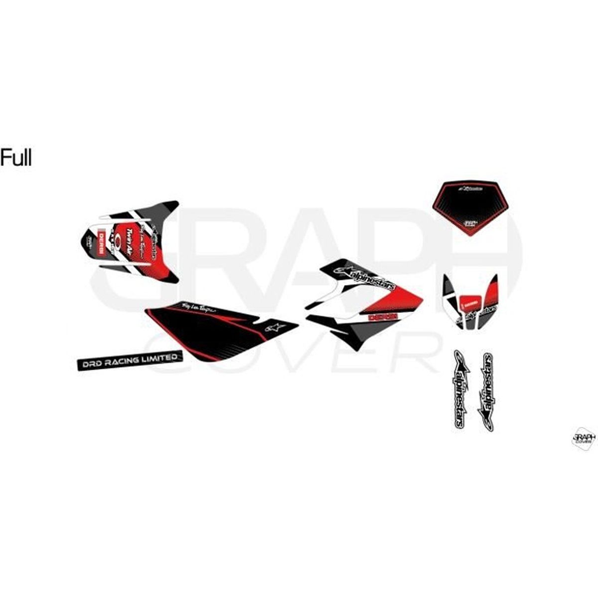 4 MINIS PLAQUES OFFERTES KIT Deco Motocross DERBI Senda X-Treme 50 Comics Jaune 2010-2015