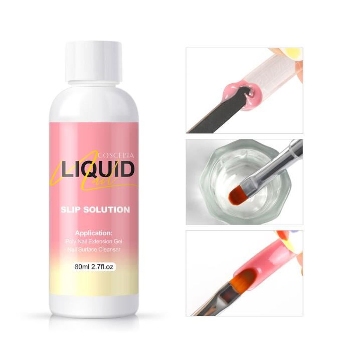 COSCELIA 80ML Slip Solution pour Poli Extension Gel Acrylique Ongle