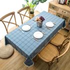 HAVIEANA Nappe de Table à Manger Scandinave Polyester Carreaux Rectangulaire Bleu,140x250 cm