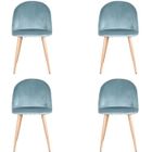 EGOONM Lot de 4 Chaise de salle à manger en velours Chaise de salon Coussins Doux en Velours Assise Vert