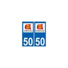 EUSKAL HERRIA EH 50 Manche autocollant plaque immatriculation auto département sticker Normandie nouveau logo - Angles : arrondis Arrondis