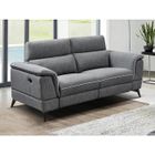 VENTE-UNIQUE Canapé 2 places relax électrique en tissu gris MACARI